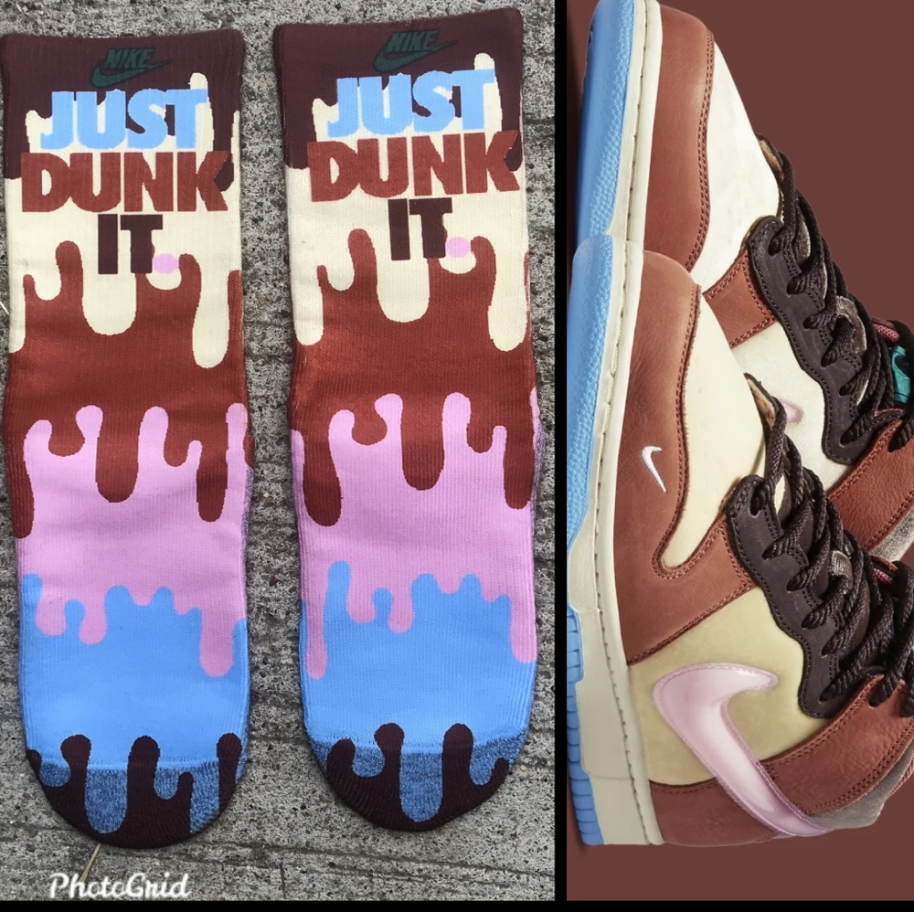 Chocolate Milk 1s Dunks socks
